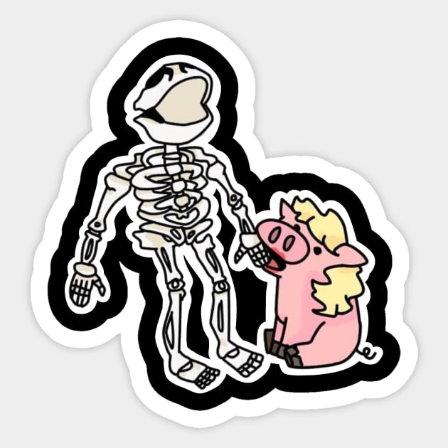 Miss piggy feasts on Kermit Sticker by SpaceKermit